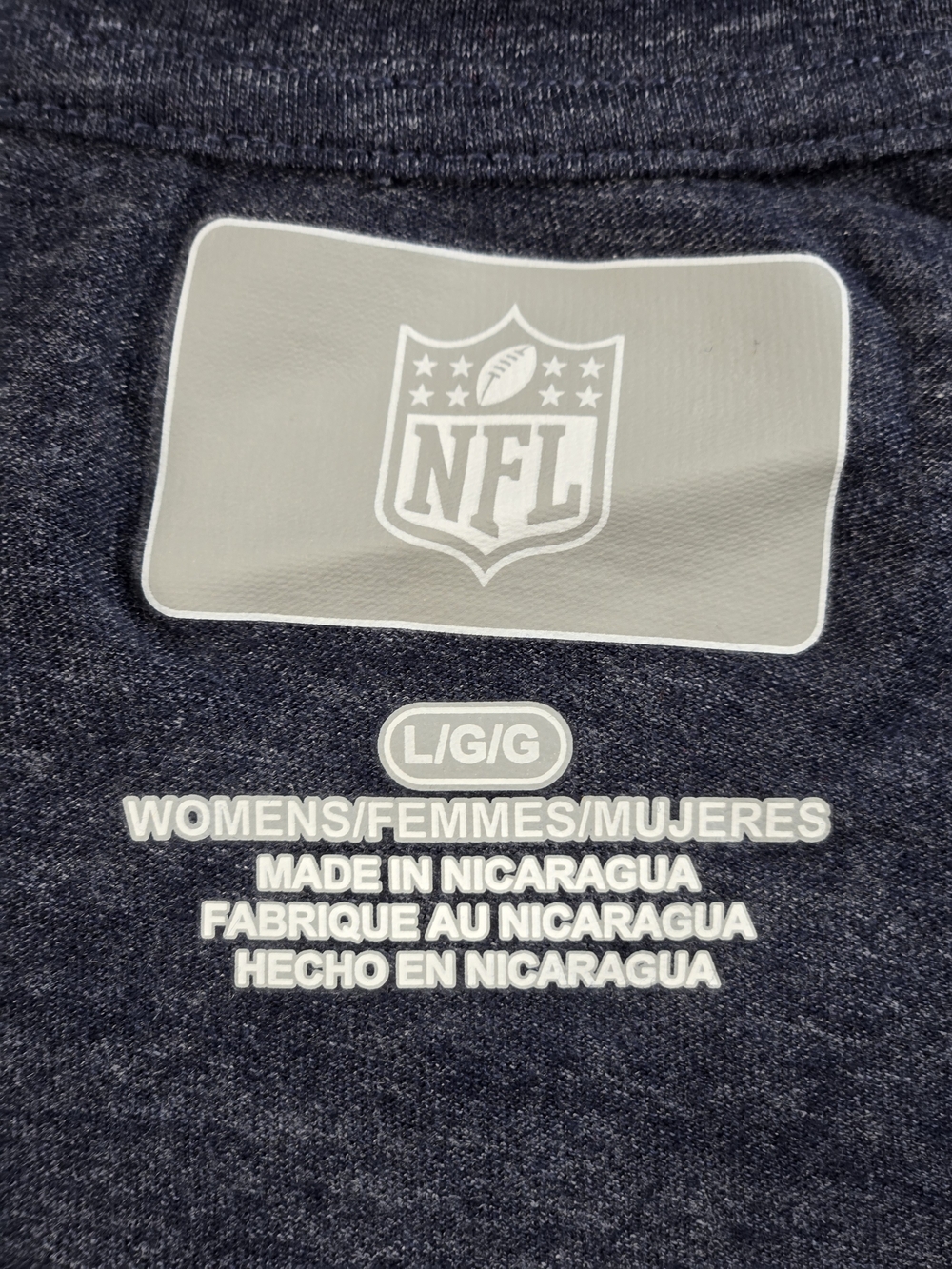 NFL Women's Navy Heather Crewneck Shirt - Picture 3 of 8